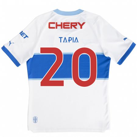 Kandiny Kinderen Gonzalo Tapia #20 Wit Blauw Thuisshirt Thuistenue 2024/25 T-Shirt België