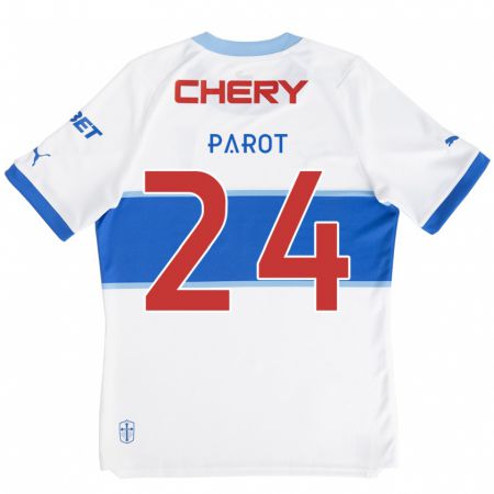 Kandiny Bambino Maglia Alfonso Parot #24 Bianco Blu Kit Gara Home 2024/25 Maglietta