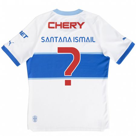 Kandiny Bambino Maglia Benjamin Santana Ismail #0 Bianco Blu Kit Gara Home 2024/25 Maglietta