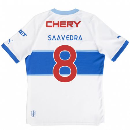 Kandiny Kinder Ignacio Saavedra #8 Weiß Blau Heimtrikot Trikot 2024/25 T-Shirt Österreich