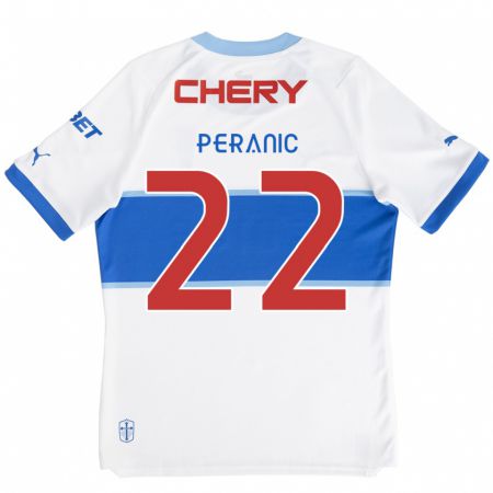 Kandiny Bambino Maglia Nicolás Peranic #22 Bianco Blu Kit Gara Home 2024/25 Maglietta