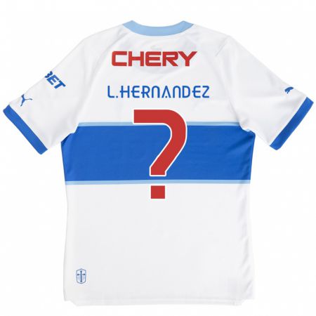 Kandiny Kinderen Luis Felipe Hernández #0 Wit Blauw Thuisshirt Thuistenue 2024/25 T-Shirt