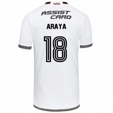 Kandiny Kinderen Benjamín Araya #18 Wit Zwart Thuisshirt Thuistenue 2024/25 T-Shirt België