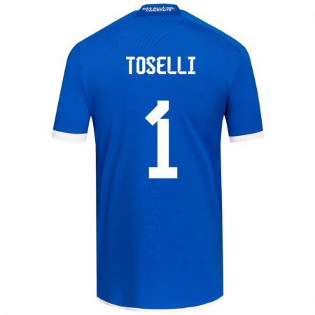 Kandiny Bambino Maglia Cristopher Toselli #1 Blu Bianco Kit Gara Home 2024/25 Maglietta