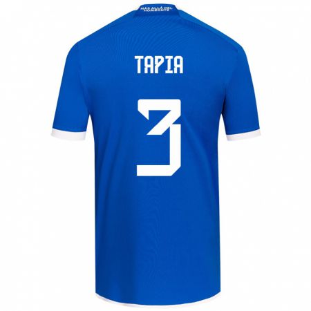 Kandiny Kinderen Ignacio Tapia #3 Blauw Wit Thuisshirt Thuistenue 2024/25 T-Shirt België