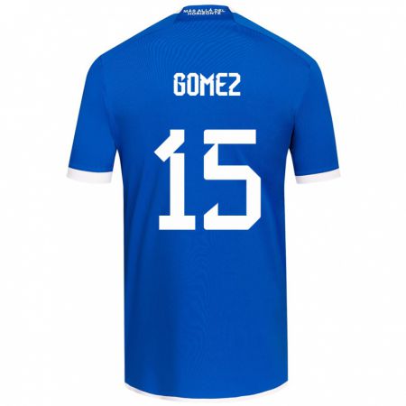 Kandiny Niño Camiseta Juan Pablo Gómez #15 Azul Blanco 1ª Equipación 2024/25 La Camisa