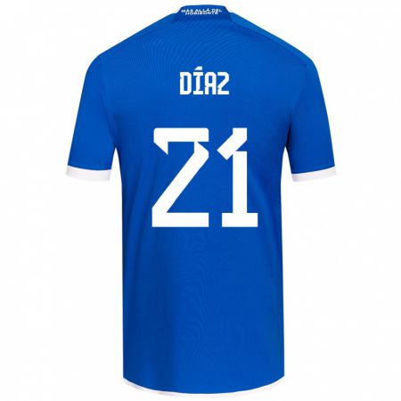 Kandiny Kinderen Marcelo Díaz #21 Blauw Wit Thuisshirt Thuistenue 2024/25 T-Shirt