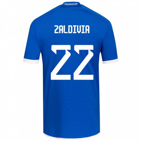 Kandiny Bambino Maglia Matías Zaldivia #22 Blu Bianco Kit Gara Home 2024/25 Maglietta