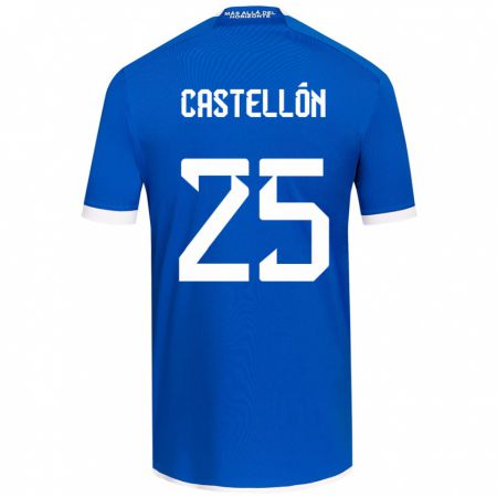 Kandiny Kinderen Gabriel Castellón #25 Blauw Wit Thuisshirt Thuistenue 2024/25 T-Shirt België