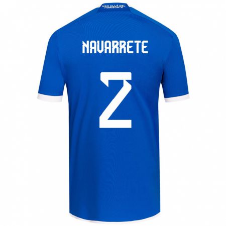 Kandiny Niño Camiseta Daniel Navarrete #2 Azul Blanco 1ª Equipación 2024/25 La Camisa