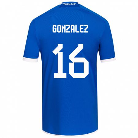 Kandiny Niño Camiseta Monserratt González #16 Azul Blanco 1ª Equipación 2024/25 La Camisa