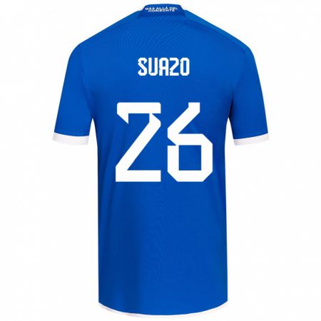 Kandiny Bambino Maglia Gretzel Suazo #26 Blu Bianco Kit Gara Home 2024/25 Maglietta