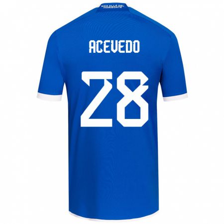 Kandiny Niño Camiseta Florencia Acevedo #28 Azul Blanco 1ª Equipación 2024/25 La Camisa