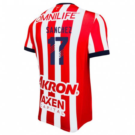 Kandiny Kinderen Jesús Sánchez #17 Rood Wit Blauw Thuisshirt Thuistenue 2024/25 T-Shirt