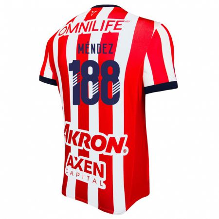 Kandiny Kinderen Francisco Méndez #188 Rood Wit Blauw Thuisshirt Thuistenue 2024/25 T-Shirt