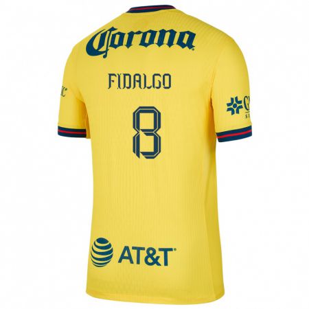 Kandiny Bambino Maglia Álvaro Fidalgo #8 Giallo Blu Kit Gara Home 2024/25 Maglietta