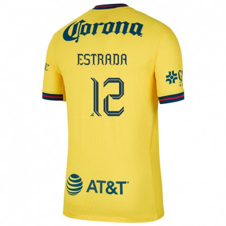 Kandiny Niño Camiseta Jonathan Estrada #12 Amarillo Azul 1ª Equipación 2024/25 La Camisa México