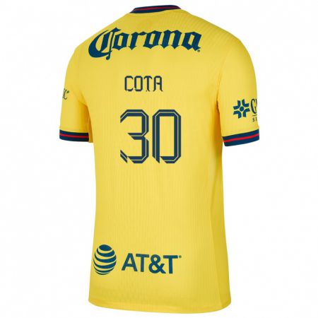 Kandiny Niño Camiseta Rodolfo Cota #30 Amarillo Azul 1ª Equipación 2024/25 La Camisa México