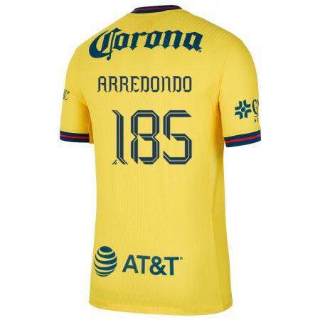 Kandiny Bambino Maglia Aarón Arredondo #185 Giallo Blu Kit Gara Home 2024/25 Maglietta