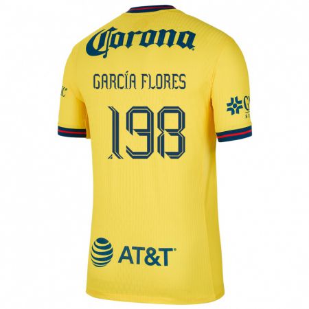 Kandiny Niño Camiseta Francisco García Flores #198 Amarillo Azul 1ª Equipación 2024/25 La Camisa México