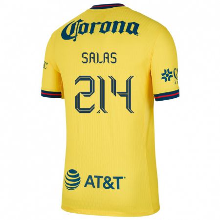 Kandiny Niño Camiseta Patricio Salas #214 Amarillo Azul 1ª Equipación 2024/25 La Camisa México