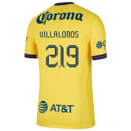 Kandiny Niño Camiseta Patricio Villalobos #219 Amarillo Azul 1ª Equipación 2024/25 La Camisa México