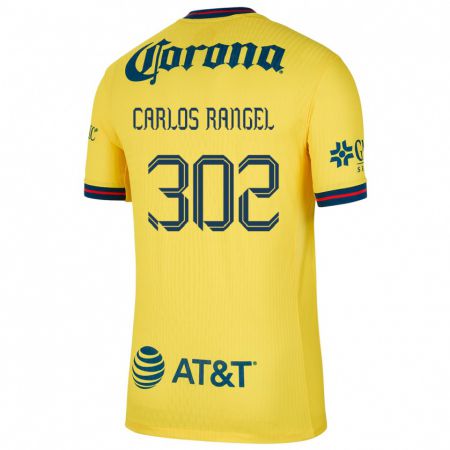 Kandiny Niño Camiseta Juan Carlos Rangel #302 Amarillo Azul 1ª Equipación 2024/25 La Camisa México