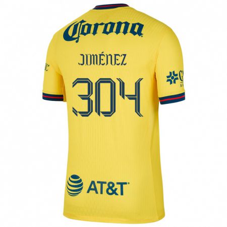 Kandiny Niño Camiseta Derek Jiménez #304 Amarillo Azul 1ª Equipación 2024/25 La Camisa México