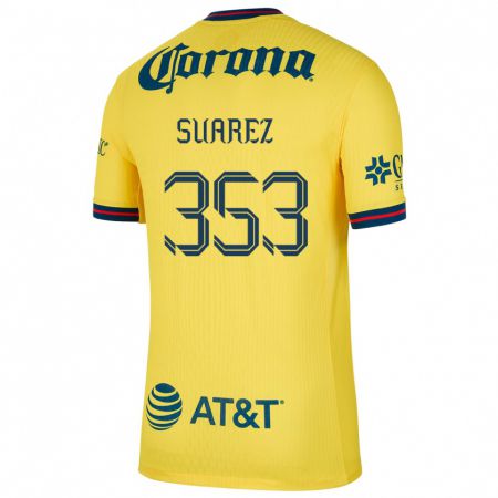 Kandiny Bambino Maglia Irwin Suarez #353 Giallo Blu Kit Gara Home 2024/25 Maglietta