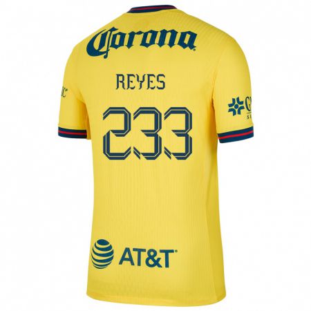 Kandiny Niño Camiseta Andrés Reyes #233 Amarillo Azul 1ª Equipación 2024/25 La Camisa México