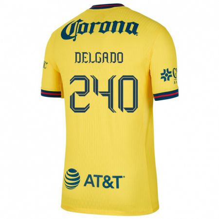 Kandiny Bambino Maglia Gael Delgado #240 Giallo Blu Kit Gara Home 2024/25 Maglietta