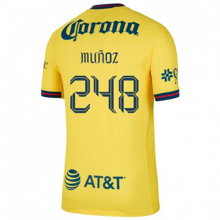 Kandiny Bambino Maglia Diego Muñoz #248 Giallo Blu Kit Gara Home 2024/25 Maglietta