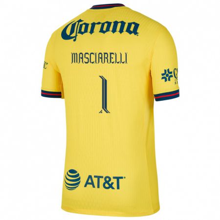 Kandiny Niño Camiseta Renata Masciarelli #1 Amarillo Azul 1ª Equipación 2024/25 La Camisa México