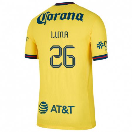 Kandiny Niño Camiseta Karen Luna #26 Amarillo Azul 1ª Equipación 2024/25 La Camisa México