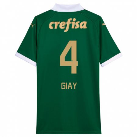 Kandiny Kinderen Agustín Giay #4 Groen Wit Thuisshirt Thuistenue 2024/25 T-Shirt België