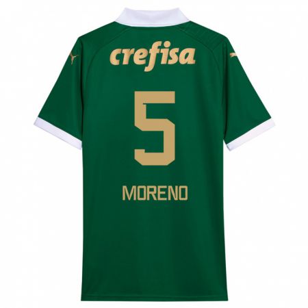 Kandiny Kinderen Aníbal Moreno #5 Groen Wit Thuisshirt Thuistenue 2024/25 T-Shirt België