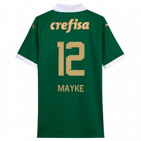 Kandiny Bambino Maglia Mayke #12 Verde Bianco Kit Gara Home 2024/25 Maglietta