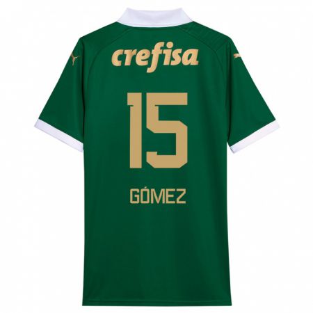 Kandiny Kinderen Gustavo Gómez #15 Groen Wit Thuisshirt Thuistenue 2024/25 T-Shirt