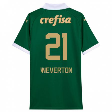 Kandiny Kinderen Weverton #21 Groen Wit Thuisshirt Thuistenue 2024/25 T-Shirt