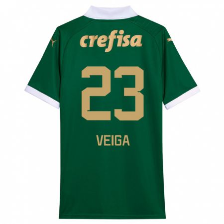 Kandiny Kinderen Raphael Veiga #23 Groen Wit Thuisshirt Thuistenue 2024/25 T-Shirt België