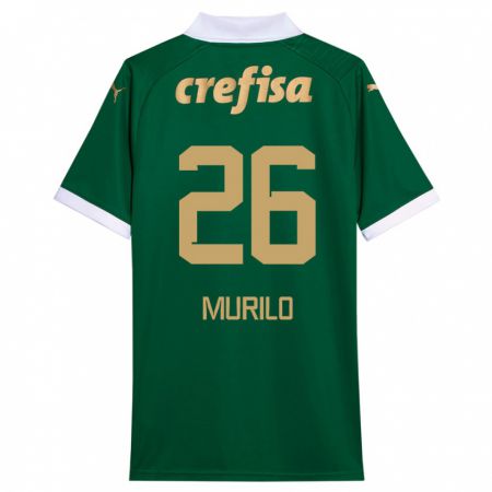 Kandiny Niño Camiseta Murilo #26 Verde Blanco 1ª Equipación 2024/25 La Camisa México