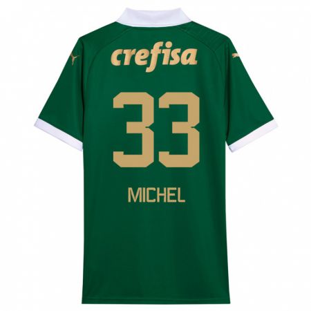 Kandiny Niño Camiseta Michel #33 Verde Blanco 1ª Equipación 2024/25 La Camisa México