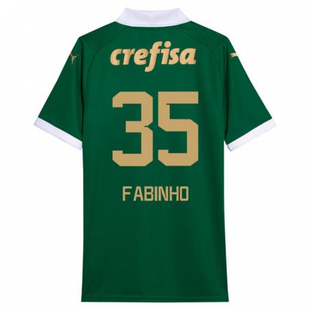 Kandiny Kinderen Fabinho #35 Groen Wit Thuisshirt Thuistenue 2024/25 T-Shirt