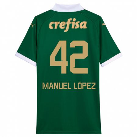 Kandiny Bambino Maglia José Manuel López #42 Verde Bianco Kit Gara Home 2024/25 Maglietta