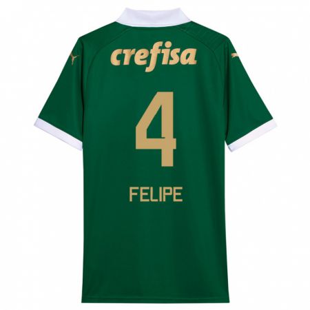 Kandiny Kinderen Pedro Felipe #4 Groen Wit Thuisshirt Thuistenue 2024/25 T-Shirt België