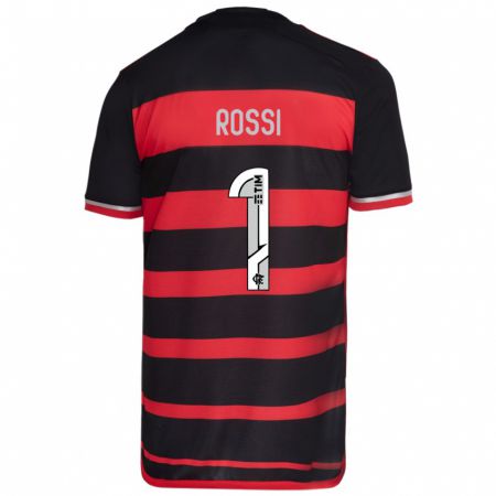 Kandiny Kinderen Agustín Rossi #1 Rood Zwart Thuisshirt Thuistenue 2024/25 T-Shirt België