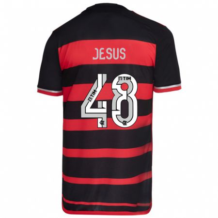 Kandiny Kinderen Igor Jesus #48 Rood Zwart Thuisshirt Thuistenue 2024/25 T-Shirt België