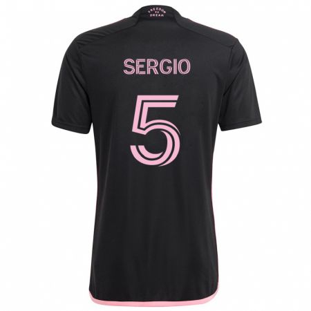 Kandiny Kinderen Sergio Busquets #5 Zwart Uitshirt Uittenue 2024/25 T-Shirt België