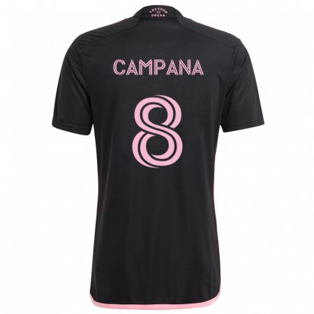 Kandiny Niño Camiseta Leonardo Campana #8 Negro 2ª Equipación 2024/25 La Camisa