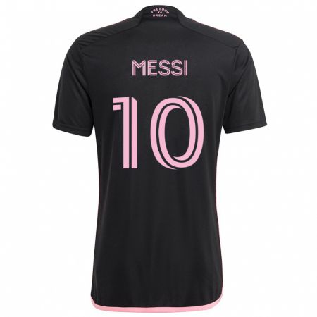 Kandiny Bambino Maglia Lionel Messi #10 Nero Kit Gara Away 2024/25 Maglietta